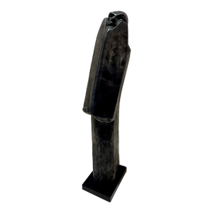 Mid 20th Century Larry Mohr Signed Bronze Figurative Sculpture Tall Abstract Modernist Form on Base