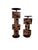 Pair of R & Y Augousti Bamboo & Black Candle Holder Pricket Taller 16” tall x 5” wide Shorter 12.5” tall x 5” wide The...