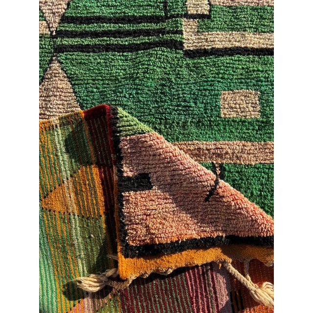 Forest Green Vintage Berber Moroccan Rug, 1990 For Sale - Image 8 of 9