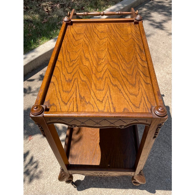 Brown French Country Tea or Bar Cart For Sale - Image 8 of 11