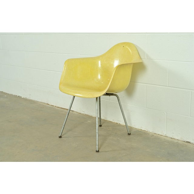 Charles Eames for Herman Miller Mid-Century Modern Yellow Fiberglass Arm Chair, Circa 1950s For Sale - Image 11 of 11