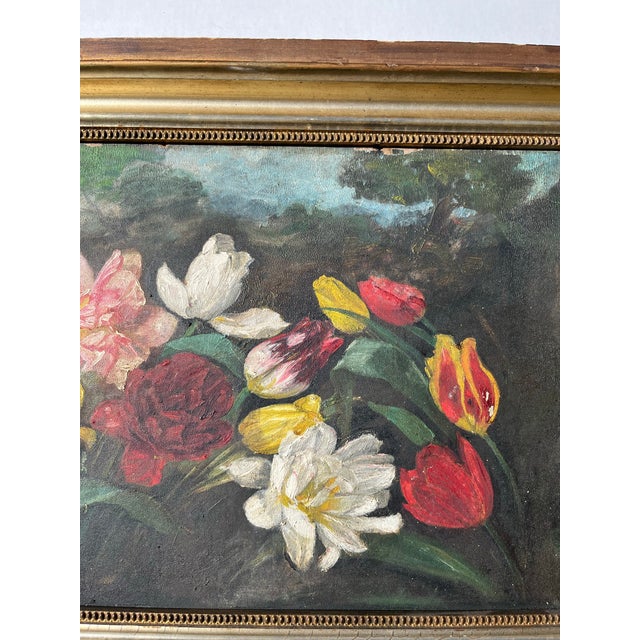 Farmhouse Original Antique Framed Floral Still Life Painting For Sale - Image 3 of 12