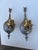 Pair of 1920's Nickel and Brass Wall Light sconces. See condition details.