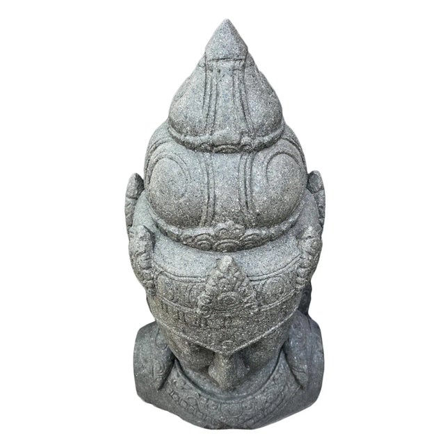 Mid 20th Century Vintage Stone Siwa Bust Garden Statue For Sale - Image 5 of 6