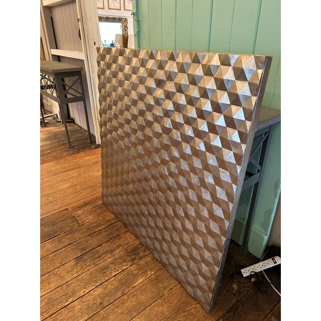 2000 - 2009 Very Large 3 Dimensional Geometric Silverleaf Wall Sculpture For Sale - Image 5 of 10