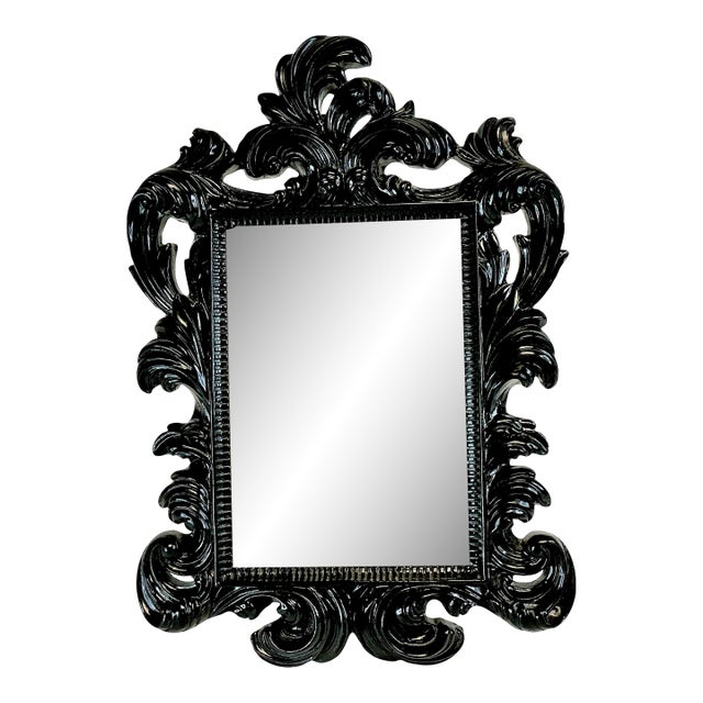 Vintage Neoclassical Baroque Black Picture Frame With Easel Back. For Sale
