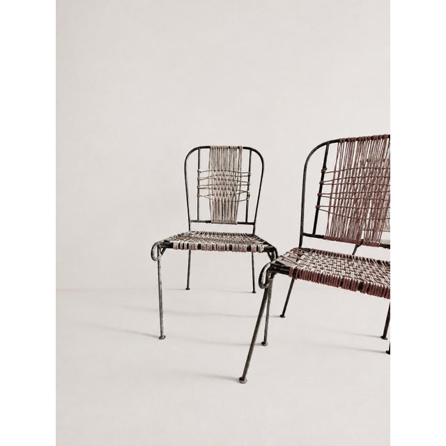 Mid-Century French Wrought Iron and Woven Cord Patio Chairs, 1950s, Set of 4 For Sale - Image 16 of 17