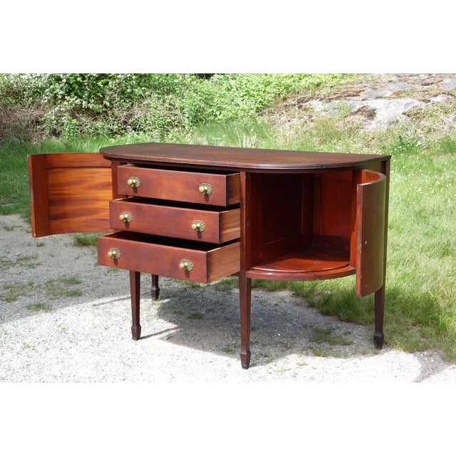 Antique Federal Mahogany Curved Credenza Sideboard Buffet Server Chairish