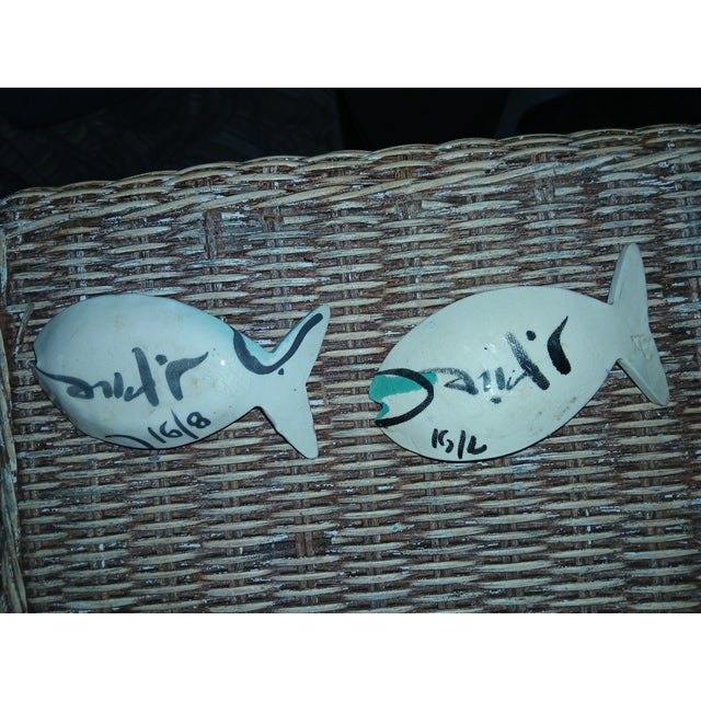 Florida Coastal Art Studio Vintage Small Bright Fish Catch All or Ring Bowl, Set of 2 For Sale - Image 4 of 4