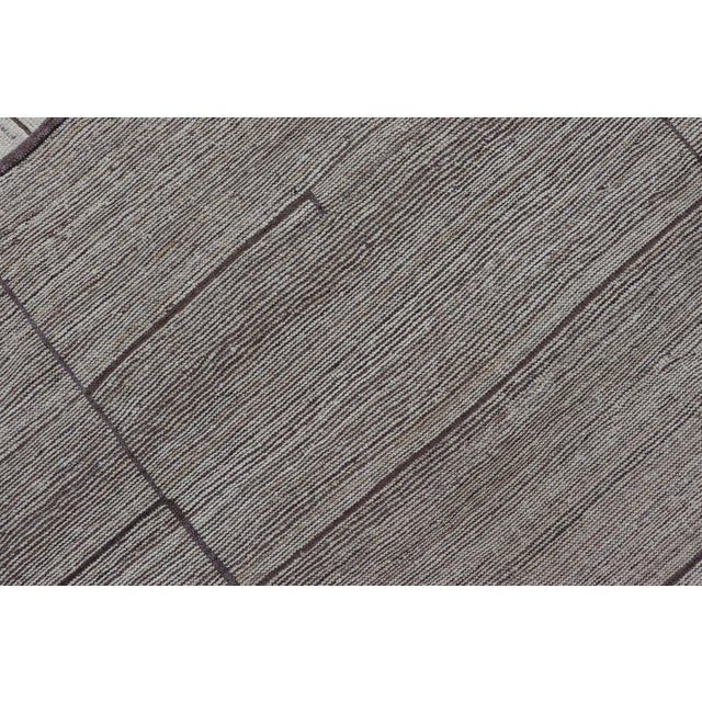 Casual Modern Design Rug in White and Brown Tones and Subdued Design 9'4 X 11'9 For Sale - Image 12 of 12