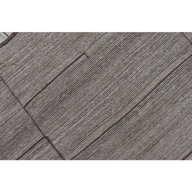 Modern Design Rug in White and Brown Tones by Keivan Woven Arts 9'4 X 11'9 For Sale - Image 12 of 12