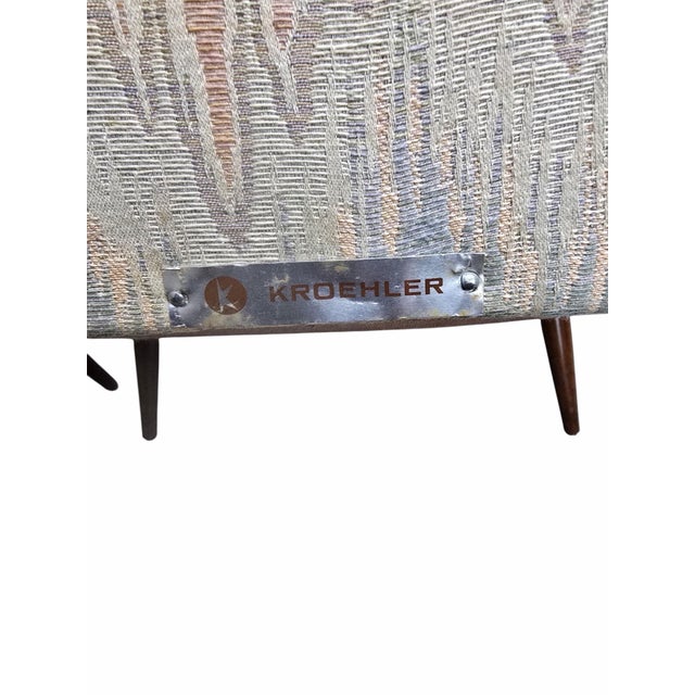 Wood Mid 20th Century Slipper Chairs by Kroehler With Walnut Base, Newly Reupholstered – Pair For Sale - Image 7 of 7