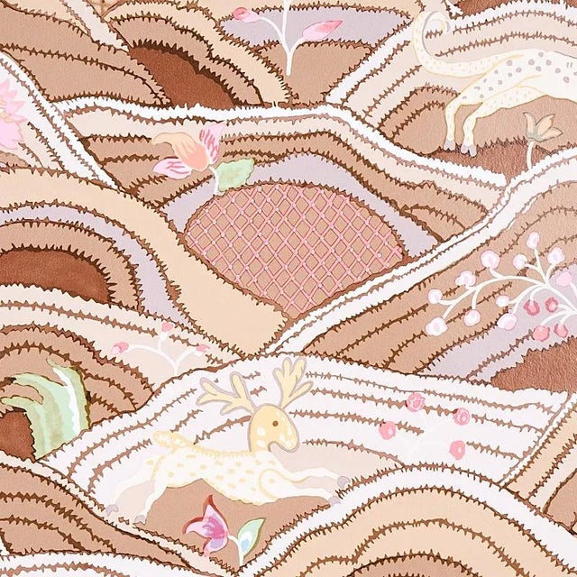 American Sample - Schumacher Rolling Hills Wallpaper in Mocha / Neutral For Sale - Image 3 of 4