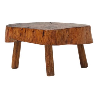 Rustic Low Wooden Tripod Tree Trunk Side Table, 1890s For Sale