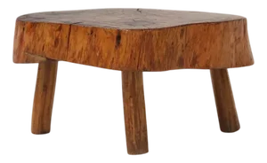 Rustic Low Wooden Tripod Tree Trunk Side Table, 1890s