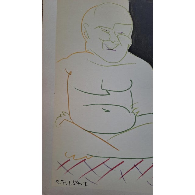 Modern Pablo Picasso, The Sleeping Girl and the Wise Man, Nude, 1954, Lithograph For Sale - Image 3 of 4