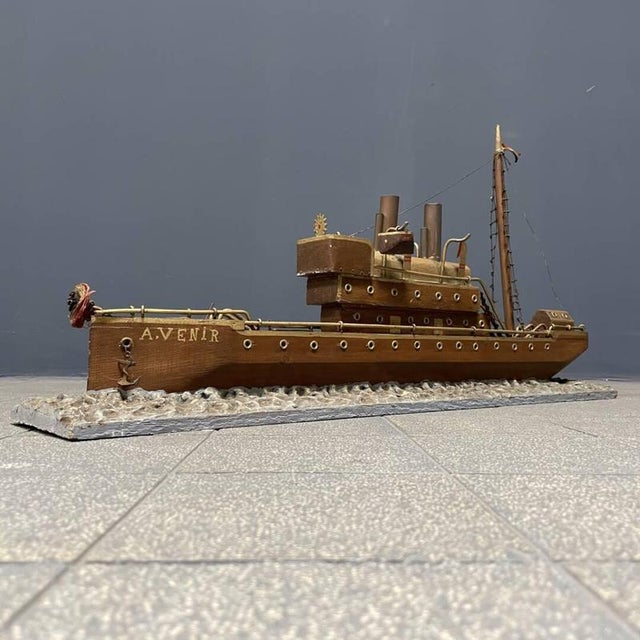 Large Folk Art Steam Ship, 1920s For Sale - Image 3 of 18
