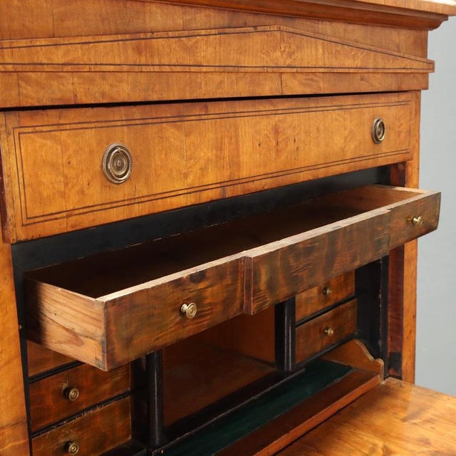 Biedermeier Secretary in Lemonwood and Ebony For Sale - Image 4 of 16