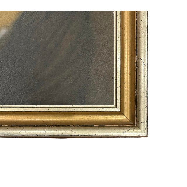 Mid 20th Century Vintage Gilt Framed Portrait Painting Print on Board of a 19th Century Woman Titled "Unknown Portrait of a Lady" by Thomas Hargrave For Sale - Image 5 of 6