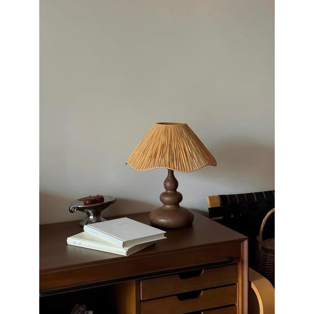 Rattan Gourd Iron Table Lamp For Sale - Image 6 of 6