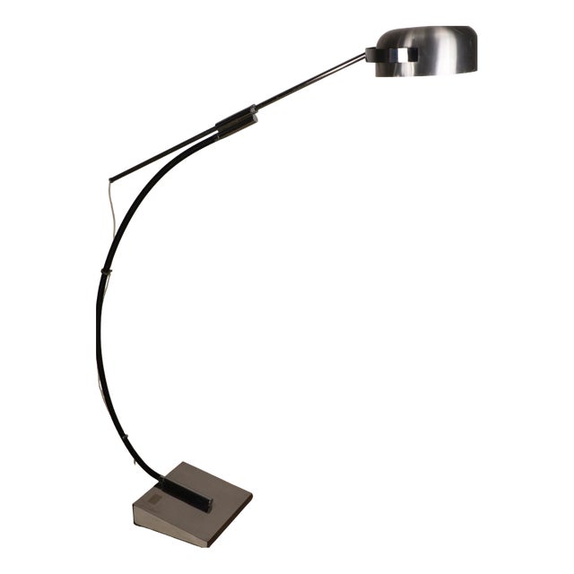 Vintage Arc Floor Lamp with Chromed Metal Arm, 1970 For Sale