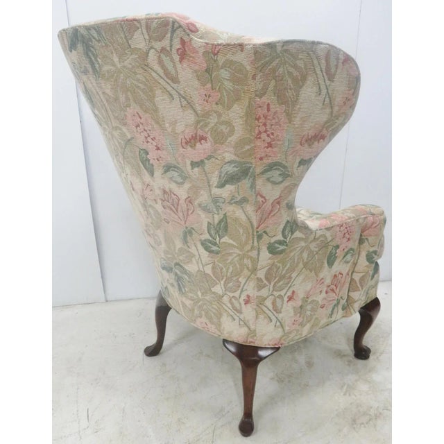 Queen Ann Style Wing Chair For Sale - Image 4 of 7