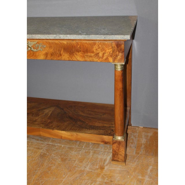 19th Century Empire Walnut Console Table For Sale - Image 5 of 13