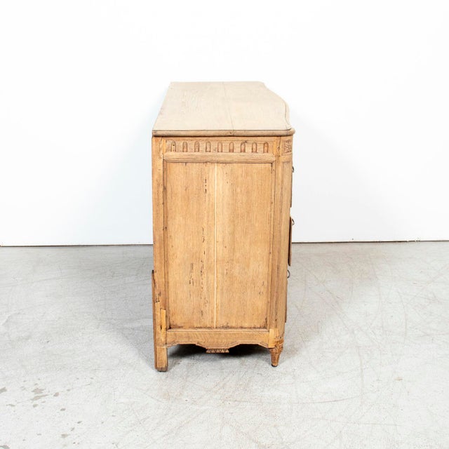 19th Century French Louis XVI Style Serpentine Front Bleached Oak Commode For Sale - Image 17 of 17