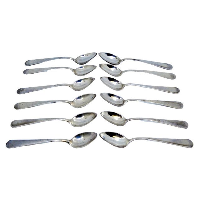 Silver Coffee Spoons, Set of 12 For Sale - Image 4 of 4