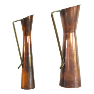 Flower Vases in Copper, 1950s, Set of 2 For Sale