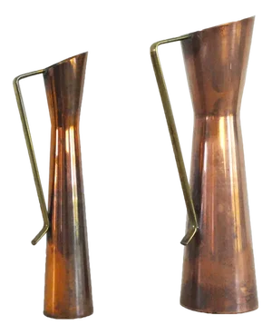 Flower Vases in Copper, 1950s, Set of 2