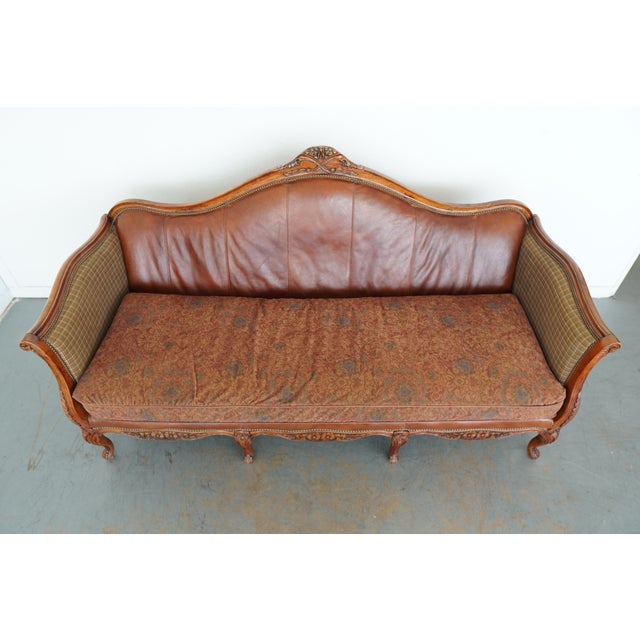 French Louis XV–Style Carved Sofa For Sale - Image 3 of 16