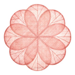 Deborah Rhodes Sinamay Flower Placemats, Pink, Set of 4 For Sale
