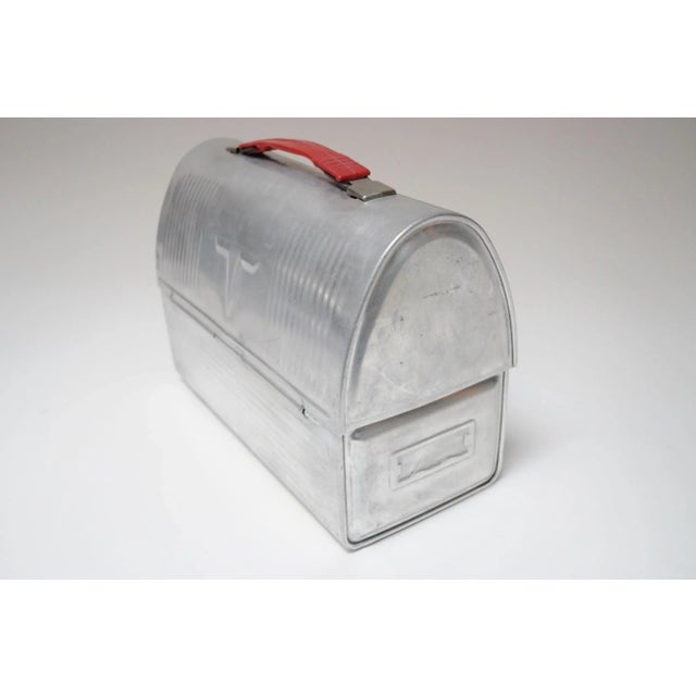 Vintage Aluminum "Victory" Domed Miner's Pail / Survivor Lunchbox With Corked Thermos For Sale - Image 4 of 12