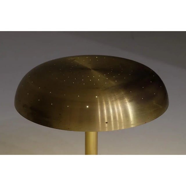 Lovely table lamp with perforated brass produced by Boréns in Sweden, 1950s. Good condition and nice patina, new wiring....