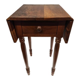 Tall Rustic Antique Drop Leaf Side or Pub Table For Sale