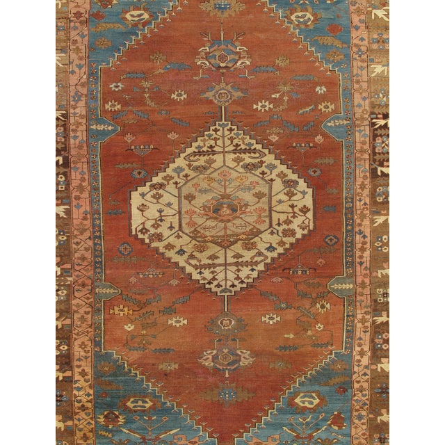 Brown C. 1875 Persian Bakshaish Carpet 9'6" x 14'8" Antique Northwest Iran Tribal Rug For Sale - Image 8 of 18