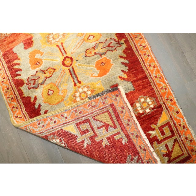 Early 20th Century Zabihi Collection Red Turkish Sivas Small Rug - 1'11" x 3'5" For Sale In New York - Image 6 of 6