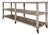 Vintage Rustic Plank Wood Three Tier Console on Casters For Sale