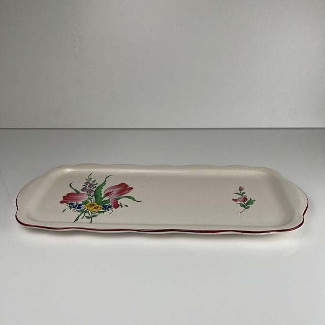 Cake dish from the famous KG Luneville earthenware factory – Réverbère model, emblematic pieces of French tableware....