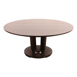 Barbara Barry for Baker Furniture Modern Art Deco Mahogany Pedestal Dining Table, Newly Refinished For Sale