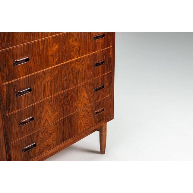 Brown Large Scandinavian Chest of Drawers in Rosewood, Denmark, 1960 For Sale - Image 8 of 14