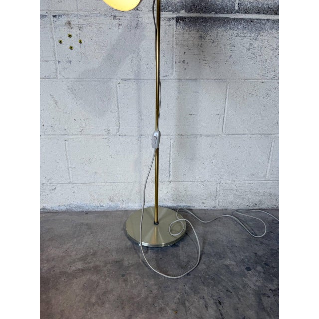 Brushed Metal and Brass Adjustable Spotlight Task Floor Lamp Vintage Mid-Century Modern For Sale - Image 11 of 11