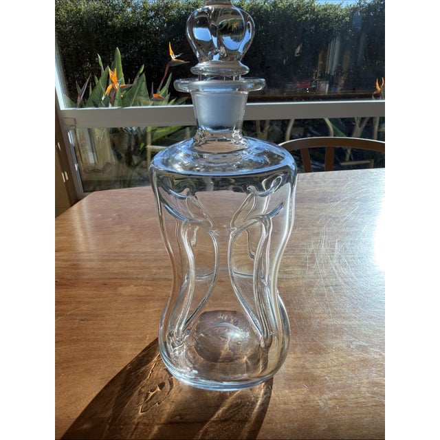 Glass Vintage Aalborg Akvavit Holmegaard Kluk Kluk Danish Glass Decanter w/ Stopper For Sale - Image 7 of 8