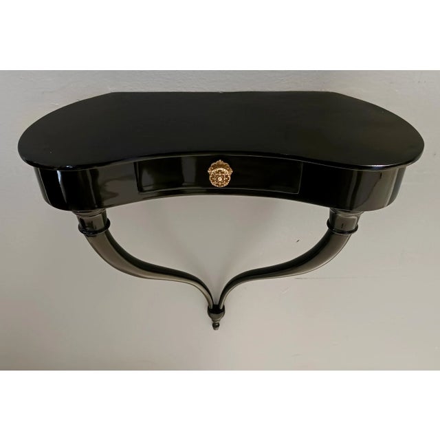 Black Wall-Mounted Console Tables by Guglielmo Ulrich, 1950s, Set of 2 For Sale - Image 10 of 18