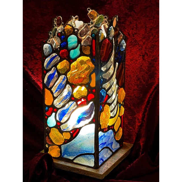 Mid 20th Century Artist-Crafted Table Lamp With Mouth-Blown Glass Nuggets For Sale - Image 6 of 14