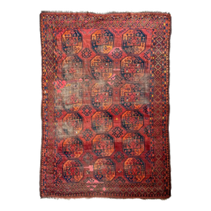 KINTSUGI Nomadic Elephant Track Village Antique Ersari Old-World Beauty Rug 7 x 10
