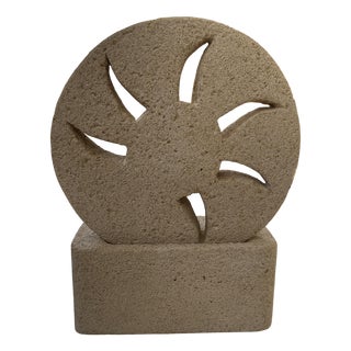 Carved Stone Table Lamp, 1970s For Sale