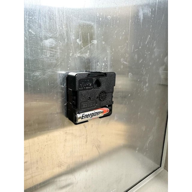 Large Industrial Square Double Sided Factory Wall Clock from Pragotron, 1970s For Sale - Image 14 of 16