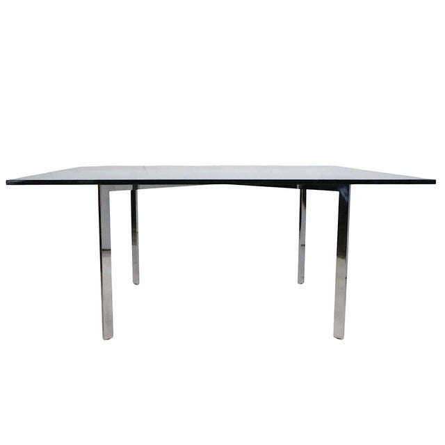 Metal Iconic Barcelona CoffeeTable Designed by Mies Van Der Rohe Made in Italy C 1970's For Sale - Image 7 of 13